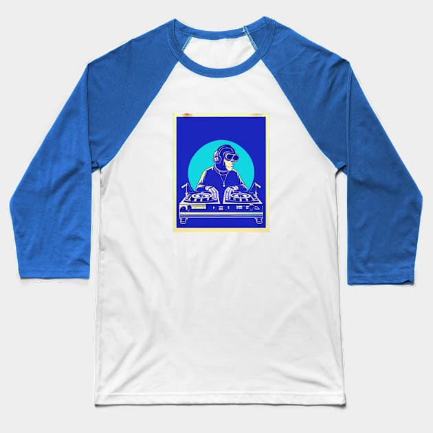 DJ Monkey Thinker Baseball T-Shirt by Yourex